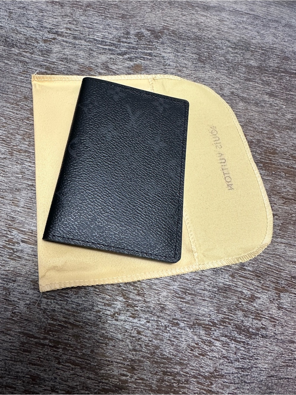 Luxury Black Leather Passport Cover